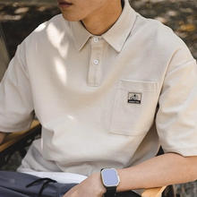 JINGDONG 京东 日系polo衫短袖男士夏季宽松休闲半袖美式复古上衣男港风打底衫 白色 5XL
