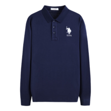 U.S. POLO ASSN.US保罗官方授权长袖衬衫男春夏新款纯棉商务休闲男衬衣透气外套男 蓝色纯棉112 XL 175/96A