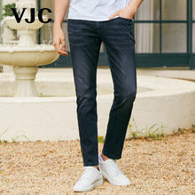 VJC/威杰思2024夏季男装新款男士灰色牛仔裤洗水直筒修身小脚裤
