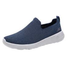 斯凯奇（SKECHERS）休闲春男鞋舒适网面鞋一脚蹬轻便健步鞋54609 海军蓝/灰 43.5