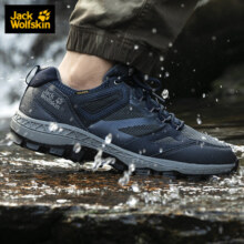 Jack Wolfskin狼爪男鞋秋冬新品户外防滑耐磨运动防水低帮登山徒步鞋4042441 4042441-6138/灰色/橙色 42