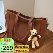VINEY 牛皮包包女包大容量托特包斜挎手提包