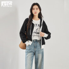 DUIBAI 对白 女式短款外套 双头拉链针织