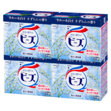 花王（KAO）洁霸洗衣粉酵素盒装日本进口高效渗透强力去污渍深层清洁皂粉 铃兰香800g*4盒