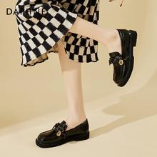 DAPHNE 达芙妮 时尚单鞋女春秋2023百搭休闲鞋乐福单鞋玛丽珍鞋工作鞋