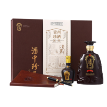 珍酒贵州 53度酱香型 纯粮酿造大曲坤沙收藏 礼盒装 白酒 53度 500mL 1瓶 +金珍五100ml*2