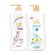 舒蕾 洗沐家庭套装蚕丝顺滑洗发水600ml+水莲花香型沐浴露600ml