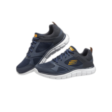 斯凯奇（SKECHERS）春季绑带运动减震跑步男网布轻质鞋232398 海军蓝色/NVY 45