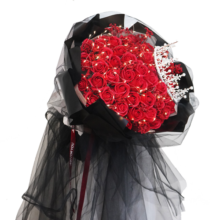 I'M HUA HUA玫瑰花速递香皂花束鲜花同城配送母亲节520情人节礼物生日送女友 51朵红色香皂花玫瑰皇冠花束