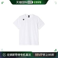 DESCENTE 迪桑特 男士女士短袖T恤白色圆领徽标印花