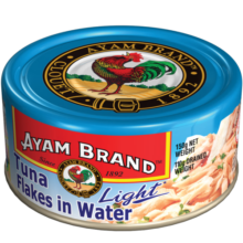 雄鸡标（AYAM BRAND）泰国原装进口 水浸金枪鱼罐头150g 方便速食罐头低脂健身餐