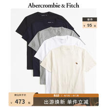Abercrombie & Fitch 男装女装套装 24春夏5件装时尚百搭小麋鹿短袖T恤 358794-1 白色 M (180/100A)