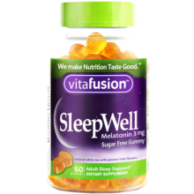 vitafusion美国进口褪黑素安眠助睡眠退黑色素睡眠软糖60粒（发两瓶）
