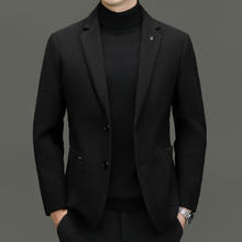 老人头（LAORENTOU）2023秋冬新款男士商务休闲西服加厚羊毛呢西装外套
