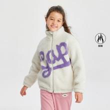 Gap 盖璞 女童春秋季LOGO仿羊羔绒立领外套789376儿童装夹克