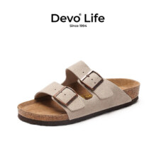 PLUS会员、京东百亿补贴：Devo 的沃 Life的沃软木拖鞋 反绒牛皮 2618