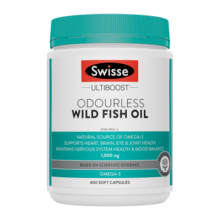 Swisse斯维诗 无腥味野生鱼油软胶囊Omega-3 1000mg400粒 DHA+EPA 平衡血脂守护心眼脑血管 原料纯净无污染