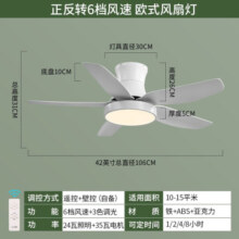 雷士（NVC）北欧风扇灯吊扇灯 家用客厅餐厅 现代简约欧式大尺寸开叶扇 24W哑白直流变频6档