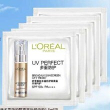 京东试用、plus会员:欧莱雅（L'OREAL）小金管防晒霜SPF50+ 小金管1.5ml*5