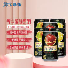 宝酒造 果酒 梅子+柚子+苹果 混合口味6罐 气泡酒低度甜酒女士微醺酒