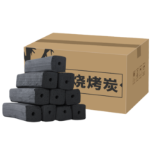 尚烤佳（Suncojia）烧烤碳 竹炭 木炭  取暖炭 条形空心机制木炭 无烟烧烤炭含引火块 3斤装含碳夹+引火块