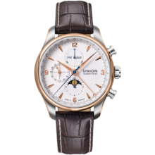 宇联（UNION GLASHUTTE SA）格苏蒂德国贝利士八针月相男士机械计时码表D904.425.46.017.11