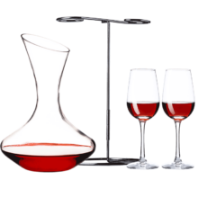 PLUS会员：青苹果 经典款红酒4件套 红酒杯*2+醒酒器+杯架