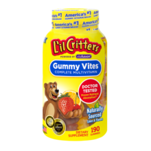 丽贵小熊糖lilcritters美国进口儿童复合维生素叶黄素2岁+营养软糖190粒