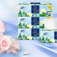 Breeze 清风 抽纸 花萃4层80抽*8包 压花 卫生纸巾 餐巾纸 提装