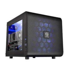Thermaltake（Tt）Core V21 黑色 机箱水冷电脑主机（卧式/标配20CM大风扇/模组化设计/弹性安装）