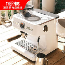 THERMOS 膳魔师 研磨一体机意式半自动咖啡机 商用咖啡馆级 家用奶泡机双锅炉浓缩咖啡机 EHA-3231A白色