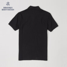 布克兄弟（BrooksBrothers）男士夏金羊刺绣棉质珠地网眼修身短袖Polo衫 0004-黑色 M