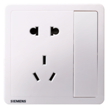 西门子（SIEMENS） 墙壁开关插座面板 致典系列雅白色 五孔插座带开关