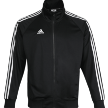 阿迪达斯 （adidas）外套男春季运动休闲立领夹克防风开衫运动服 黑/白（薄款） M