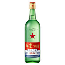 88VIP会员：红星 北京红星二锅头大二56度绿瓶500ml*12整箱装清香型白酒高度口粮酒