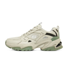 Skechers斯凯奇 机甲鞋男休闲缓震跑步鞋 苔绿色/NTMT 42