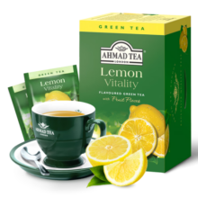 ahmad tea英式亚曼进口茶叶柠檬香柠水果干组合红茶包办公室独立袋泡茶20包 柠檬绿茶20包特价效期2025.06