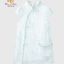 Classic Teddy 女童连衣裙 裙子旗袍夏新中式 浅蓝