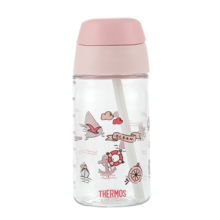 膳魔师（THERMOS）水杯 手提学生运动水杯 吸管杯 大容量420ml BBSE-400 PP 石竹粉