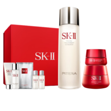 SK-II紧致3步曲(神仙水230ml+新一代大红瓶面霜50g+眼霜15g)护肤品礼盒