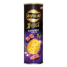88VIP会员：Lay's 乐事 薯片工坊牛肉粒薯片炭烤和牛味90克x1罐休闲零食小吃