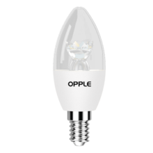 欧普（OPPLE）led E14水晶吊灯灯泡小螺口蜡烛泡螺旋 尖泡 白5W暖白光 10只装