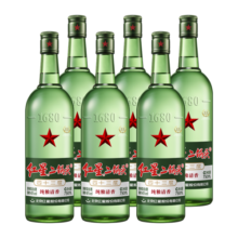 红星二锅头白酒43度绿瓶大二750mL*6瓶整箱清香型纯粮固态 纯粮