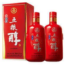 WULIANGYE 五粮液 五粮醇红 淡雅铁盒 浓香型白酒 50度 500mL 2瓶