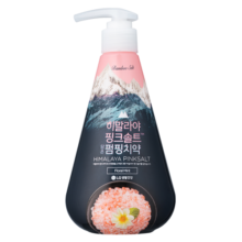 竹盐韩国进口喜马拉雅粉盐派缤按压式牙膏285g清幽花香 清新口气