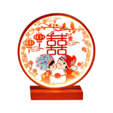 梦多福 新婚礼物送新人结婚礼物新娘陪嫁订婚送闺蜜朋友婚庆台灯摆件 白首同心【礼盒款】-当/次日达 三色可调节【按钮】
