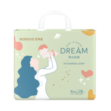 巴布豆（BOBDOG）梦初语敏感肌婴儿拉拉裤XXXL28片(17KG以上)加大码轻薄柔软大吸量