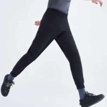 PLUS会员：京东京造  速干透气卫裤男 束脚休闲裤子男 藏蓝色 XL