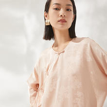 如意连云 春夏季新款圆领斜襟真丝衬衫女设计感小众新中式上衣