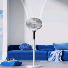 海尔（Haier）电风扇家用大风量【智能语音】七叶电扇桌面轻音节能小风扇台式摇头遥控定时落地扇 HFS-Y3537AP